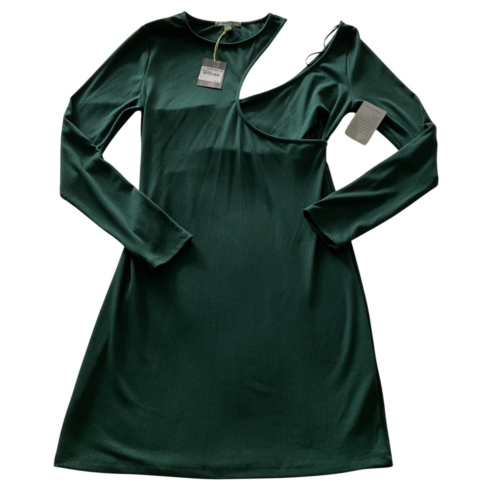 Good Luck Gem Cutout‎ Ribbed Mini Dress Large NWT